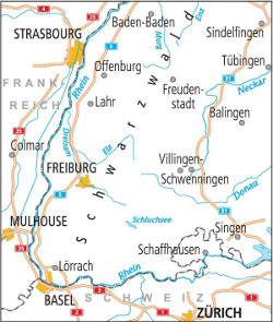 Blattschnitt der ADFC-Radtourenkarte Schwarzwald Oberrhein